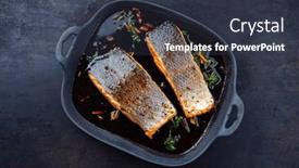  Presentation with soy - PPT layouts having traditional-japanese-salmon-fish-teriyaki background and a tawny brown colored foreground