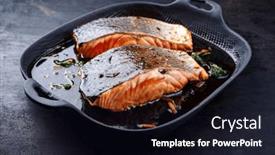  Presentation with soy - PPT theme enhanced with traditional-japanese-salmon-fish-teriyaki background and a wine colored foreground