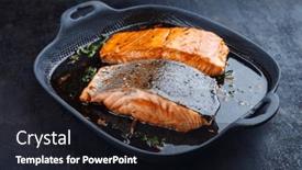  Presentation with soy - PPT theme featuring traditional-japanese-salmon-fish-teriyaki background and a wine colored foreground