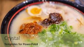  Presentation with japanese ramen - Slide set enhanced with traditional-japanese-spicy-ramen-bowl background and a mint green colored foreground