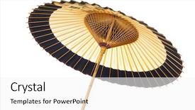 Presentation with asia traditional - Slide deck enhanced with traditional japanese umbrella made background and a  colored foreground