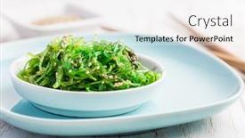  Presentation with seaweed - Cool new presentation with traditional-japanese-wakame-salad backdrop and a white colored foreground