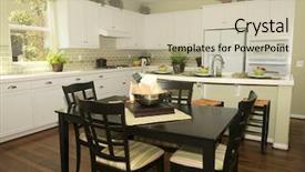  Presentation with traditional medicinal plants - Beautiful PPT theme featuring traditional kitchen backdrop and a mint green colored foreground