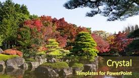 Presentation with traditional japan - Presentation theme enhanced with traditional kokoen garden in japan background and a tawny brown colored foreground