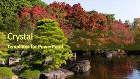  Presentation with maple - Theme enhanced with traditional kokoen garden with maple tree background and a tawny brown colored foreground