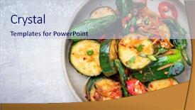  Presentation with kimchi - Audience pleasing theme consisting of traditional korean banchan with kimchi backdrop and a sky blue colored foreground