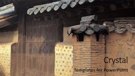  Presentation with traditional culture - Slide deck enhanced with traditional korean folk village south background and a coral colored foreground