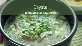  Presentation with korean food - Presentation enhanced with traditional-korean-food-gomguk background and a ocean colored foreground