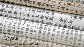  Presentation with korea - Slides consisting of traditional korean hanji craft background and a light gray colored foreground