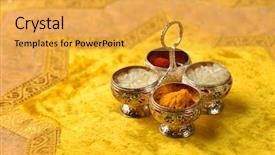  Presentation with rice grains - Beautiful presentation theme featuring traditional kumkum powder and rice backdrop and a yellow colored foreground