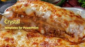  Presentation with beef - Presentation theme with traditional lasagna made with minced background and a tawny brown colored foreground