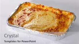  Presentation with beef - PPT layouts having traditional-lasagna-made-with-minced background and a light gray colored foreground