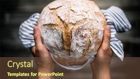  Presentation with rustic healthy - PPT theme with traditional-leavened-sourdough-bread background and a tawny brown colored foreground