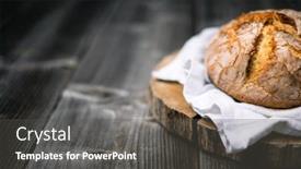  Presentation with rustic healthy - Presentation theme featuring traditional-leavened-sourdough-bread background and a dark gray colored foreground