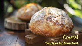 Presentation with rustic healthy - Presentation design having traditional-leavened-sourdough-bread background and a tawny brown colored foreground