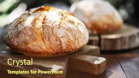  Presentation with rustic healthy - Presentation theme with traditional-leavened-sourdough-bread background and a tawny brown colored foreground
