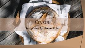  Presentation with rustic healthy - Slide set enhanced with traditional-leavened-sourdough-bread background and a coral colored foreground