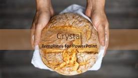  Presentation with rustic healthy - Presentation theme enhanced with traditional-leavened-sourdough-bread background and a coral colored foreground