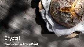  Presentation with rustic healthy - Presentation design having traditional-leavened-sourdough-bread background and a dark gray colored foreground