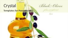  Presentation with olive oil - PPT layouts with fresh black olives olive oil background and a blonde colored foreground