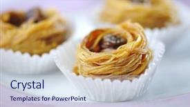  Presentation with paper cups - Audience pleasing presentation design consisting of ghee - popular middle eastern sweet displayed backdrop and a sky blue colored foreground