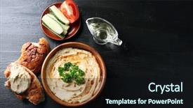  Presentation with bowl - Amazing theme having wooden bowl of tasty hummus backdrop and a wine colored foreground