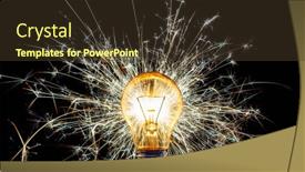  Presentation with black light - PPT theme consisting of traditional-light-bulb-with-filament background and a tawny brown colored foreground