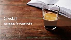  Presentation with english literature old book - Slides having traditional literature - glass of espresso background and a tawny brown colored foreground