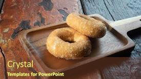  Presentation with dessert - Presentation design with traditional lokma dessert from turkey isolated on rustic wooden kitchen table background and a tawny brown colored foreground