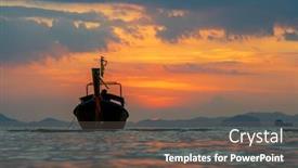  Presentation with thailand - PPT theme consisting of traditional-long-tail-boat background and a violet colored foreground