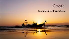  Presentation with thailand - PPT theme with traditional-long-tail-boat background and a lemonade colored foreground