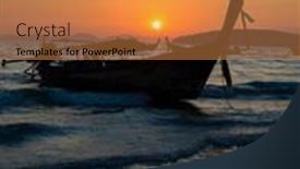  Presentation with thailand - PPT theme having traditional-long-tail-boat background and a yellow colored foreground