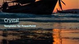  Presentation with thailand - PPT theme with traditional-long-tail-boat background and a navy blue colored foreground