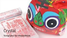  Presentation with lunar calendar - Presentation theme featuring traditional lunar calendar showing last background and a lemonade colored foreground