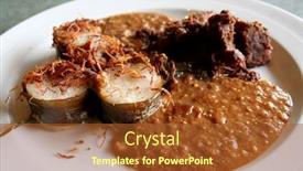  Presentation with rice - Presentation design enhanced with traditional-malay-cuisine-of-sticky background and a tawny brown colored foreground