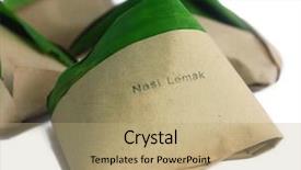  Presentation with lemak - Audience pleasing PPT theme consisting of traditional malay nasi lemak backdrop and a coral colored foreground