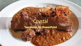  Presentation with coconut - Presentation featuring rendang - traditional malaysian dish of coconut background and a tawny brown colored foreground