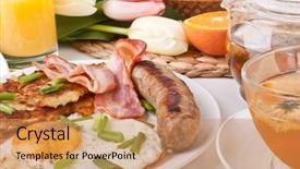  Presentation with manhattan - Amazing PPT theme having traditional manhattan brunch backdrop and a coral colored foreground