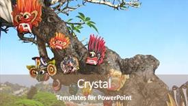  Presentation with spirits - Amazing presentation design having traditional masks of spirits demon backdrop and a coral colored foreground