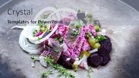  Presentation with beetroot - Cool new presentation with traditional-matie-herring-with-beetroot backdrop and a light blue colored foreground