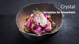  Presentation with math geometry design education - Colorful theme enhanced with traditional-matie-herring-with-beetroot backdrop and a dark gray colored foreground