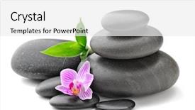  Presentation with spa concept - Theme featuring zen stones and flower background and a white colored foreground