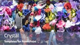  Presentation with craft fair - PPT theme enhanced with traditional medieval crafts fair background and a ocean colored foreground