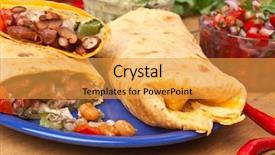  Presentation with mexican fajitas - Colorful presentation theme enhanced with traditional mexican chicken and beef backdrop and a gold colored foreground