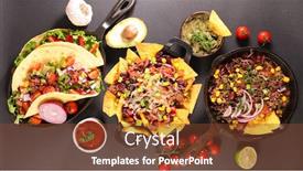  Presentation with mexican fajitas - Slide deck consisting of traditional-mexican-dish-nachos-fajitas background and a tawny brown colored foreground