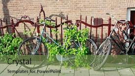  Presentation with antique parchment legal - Cool new presentation theme with traditional mode - antique european-style bikes leaning backdrop and a seafoam green colored foreground