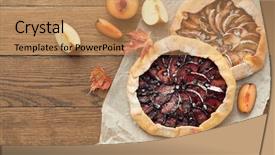  Presentation with biscuit - Audience pleasing presentation consisting of traditional mode - homemade sea biscuit with apples backdrop and a  colored foreground