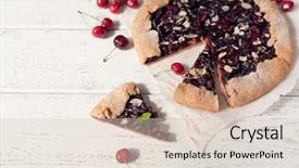  Presentation with white sea urchin - Colorful presentation theme enhanced with traditional mode - homemade sea biscuit with cherries backdrop and a  colored foreground