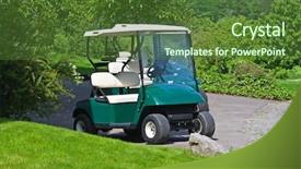  Presentation with golf cart on - PPT theme having traditional mode - row of golf carts near background and a  colored foreground