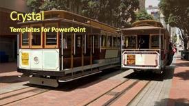  Presentation with san francisco - Presentation theme having traditional mode - san francisco famous transportation background and a tawny brown colored foreground